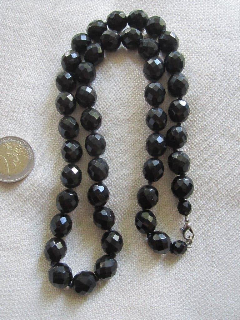 29.   Schitterende oude ketting, French jet,   60cm/ 12mm, Sieraden, Tassen en Uiterlijk, Ophalen, Overige materialen, Ketting