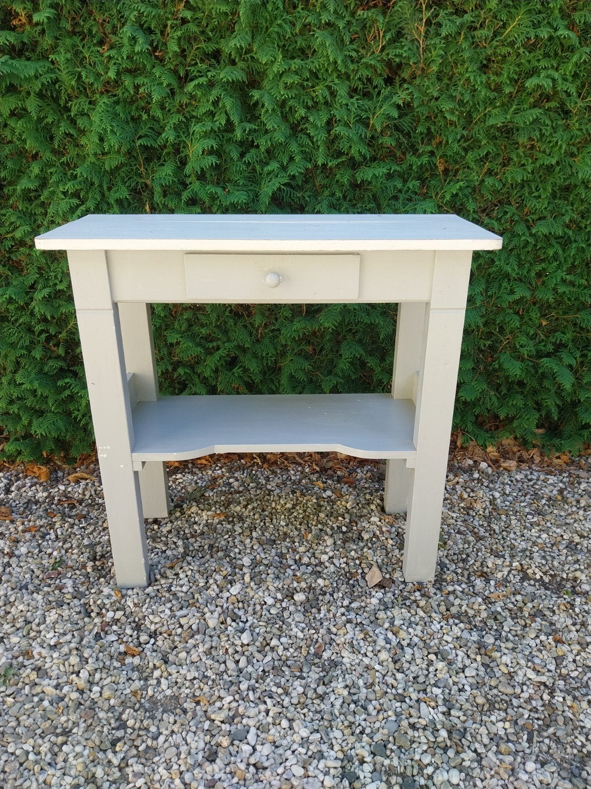 Sidetable grijs met wit, Huis en Inrichting, Tafels | Sidetables, Ophalen, Gebruikt, 50 tot 100 cm, Minder dan 25 cm