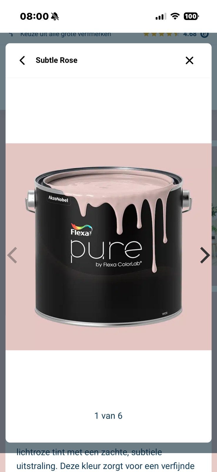 Flexa Pure Subtle Rose 5 liter muurverf, Ophalen of Verzenden, Nieuw, Roze, Verf