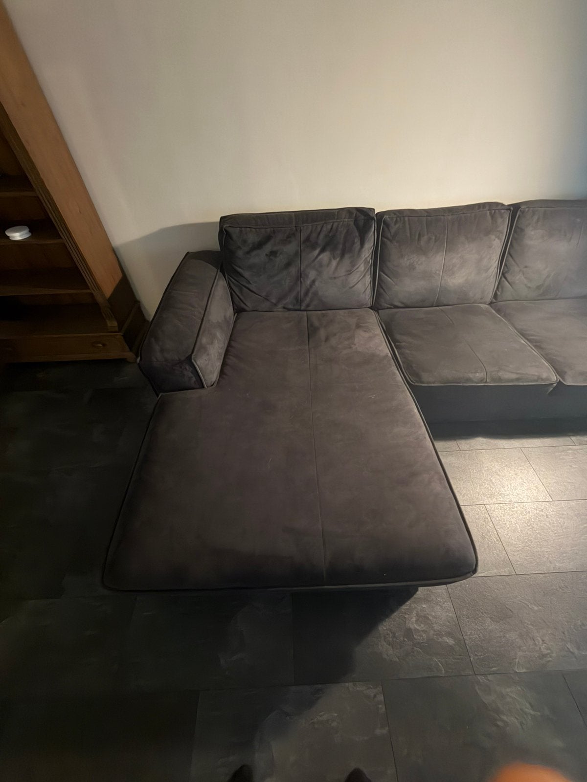 Suede/leren bank, Ophalen, 150 tot 200 cm, Tweepersoons, 75 tot 100 cm