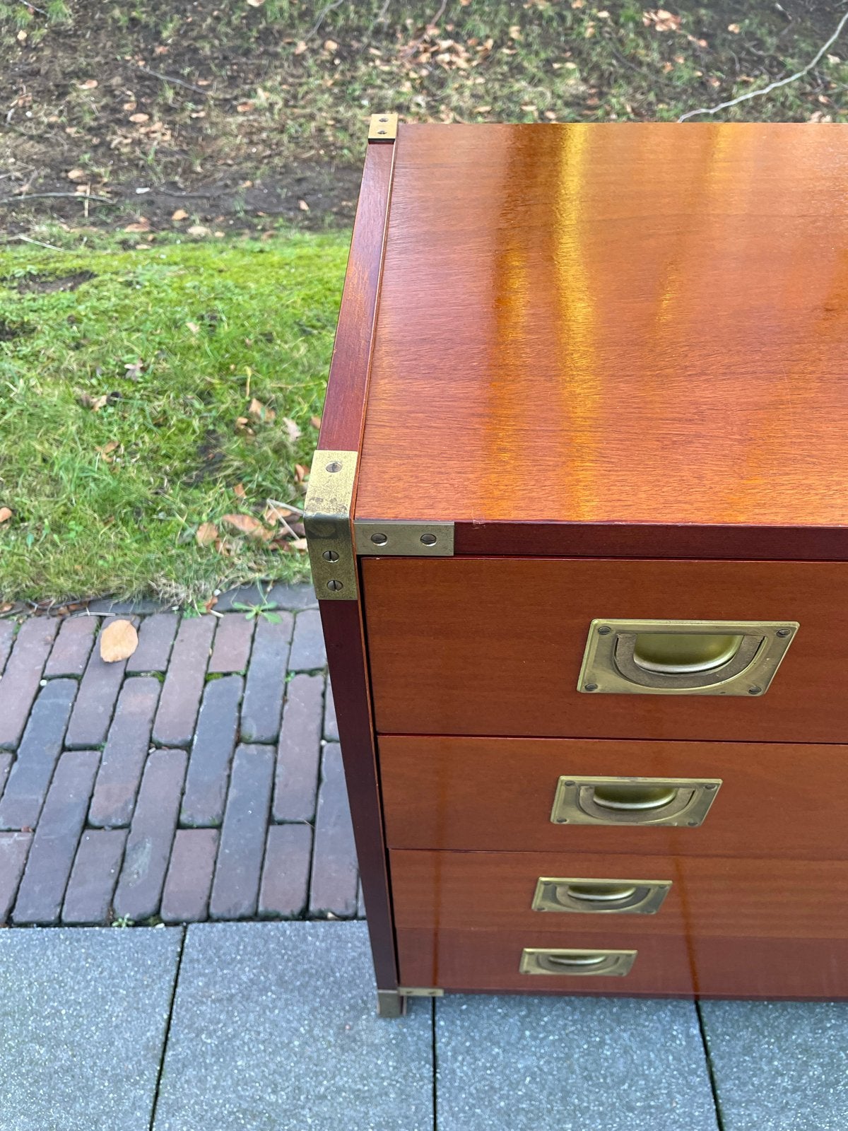 Vintage Ladekast met Messing Beslag - Koloniale Stijl, Ophalen