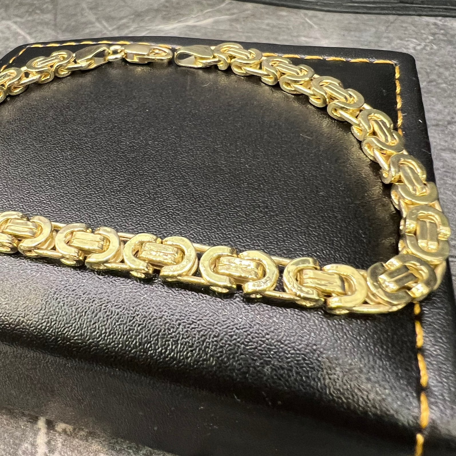 14 karaat gouden armband platte koningsschakel, Ophalen of Verzenden, Nieuw, Goud