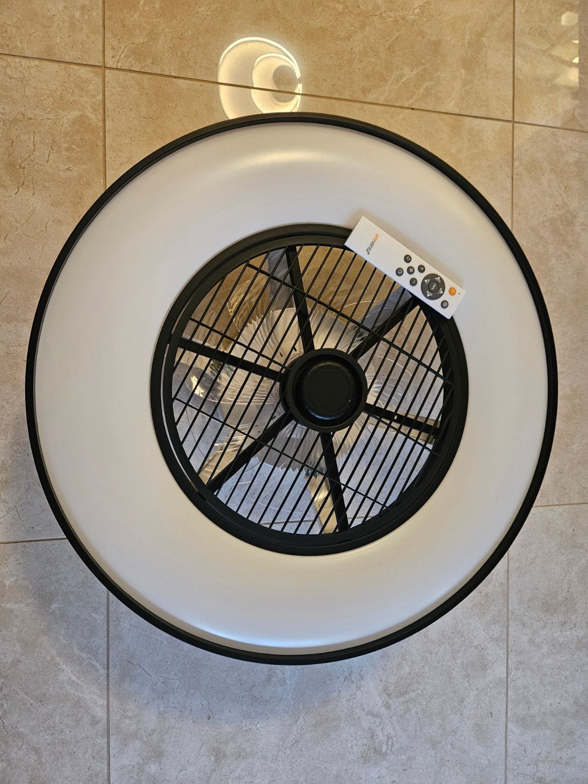 LED Plafondlamp met Ventilator en Afstandsbediening, Ophalen, Kunststof, Modern, LED