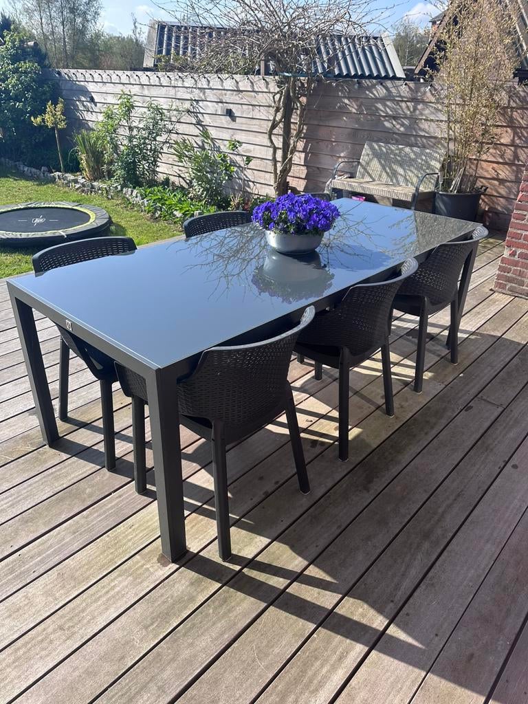 Eettafelset tuinset incl kussens en stoelen, Tuin en Terras, Ophalen, Zo goed als nieuw