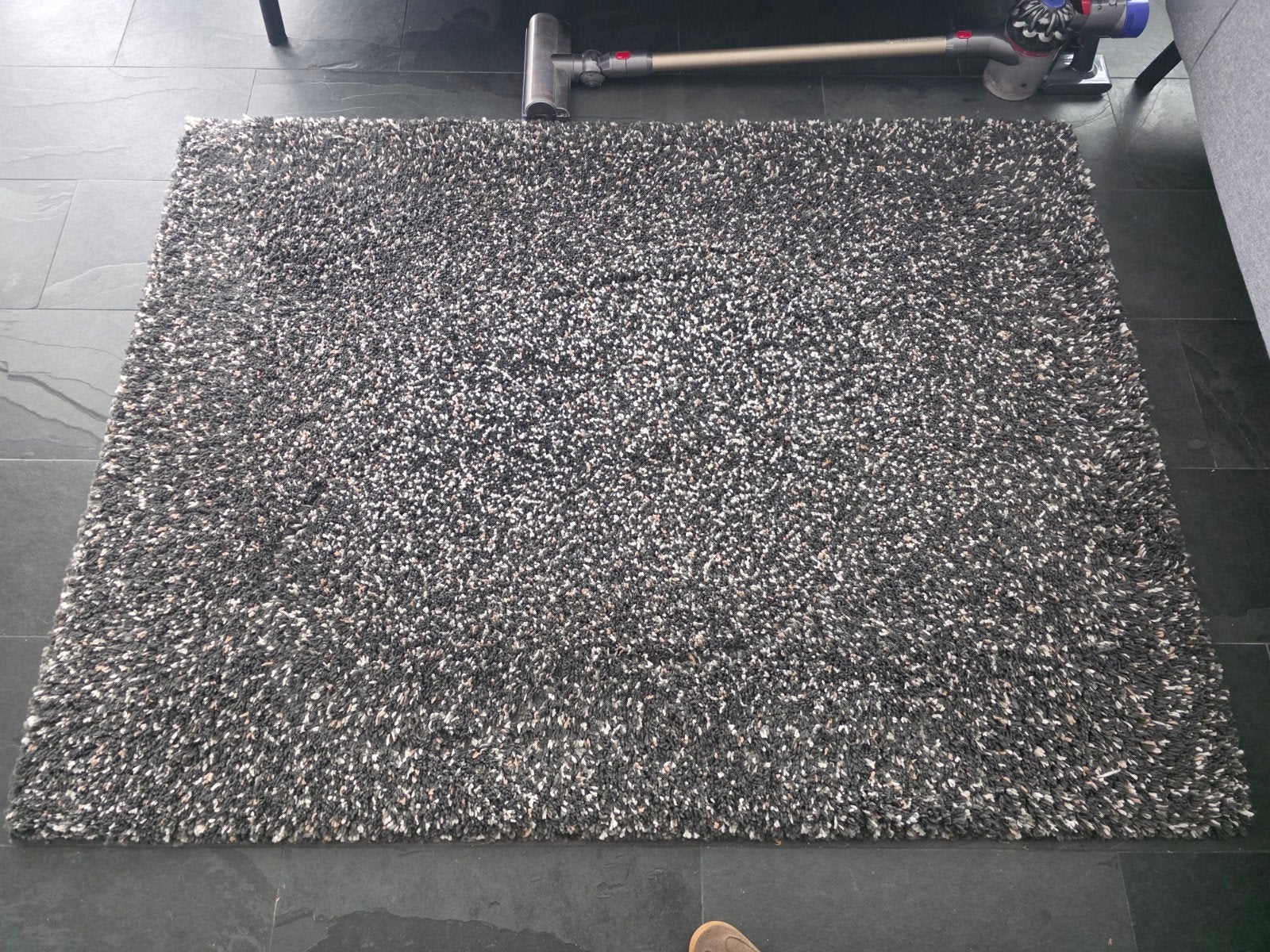 Ikea Vindum vloerkleed 133x180 cm zwart wit grijs, Huis en Inrichting, Ophalen, 100 tot 150 cm, Zo goed als nieuw, 150 tot 200 cm