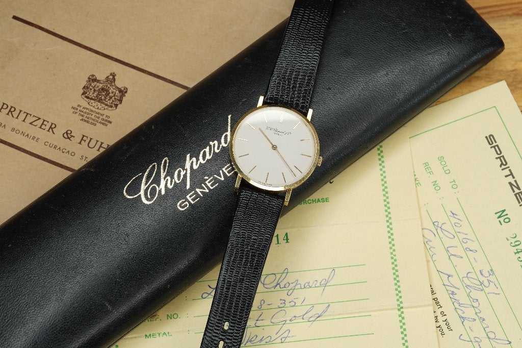 L.U. Chopard 18k yellow gold ref.1013, Overige merken, Chopard, Leer, Ophalen of Verzenden