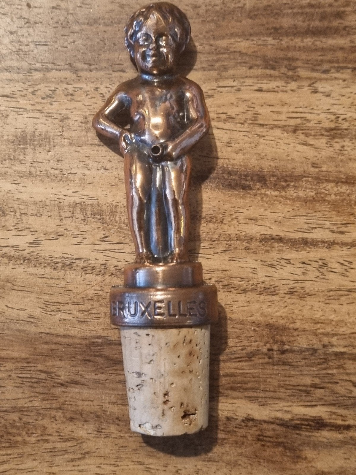 Vintage Manneken Pis Flessenstop - Brussel Souvenir, Antiek en Kunst, Ophalen of Verzenden