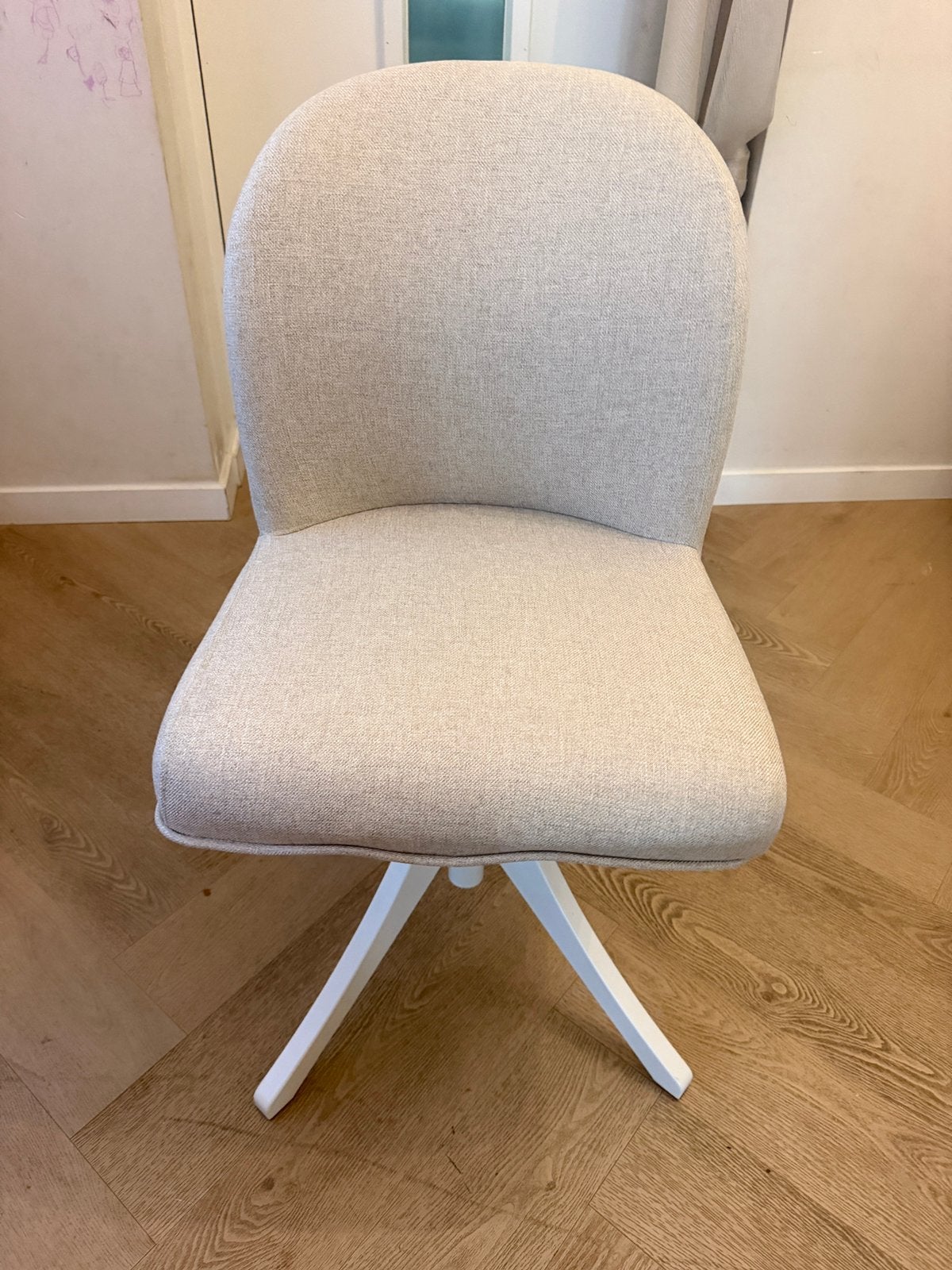 IKEA ROSENTORP Draaistoel – Beige/Wit – Zo goed als nieuw!, Ophalen, Zo goed als nieuw, Wit, Eén