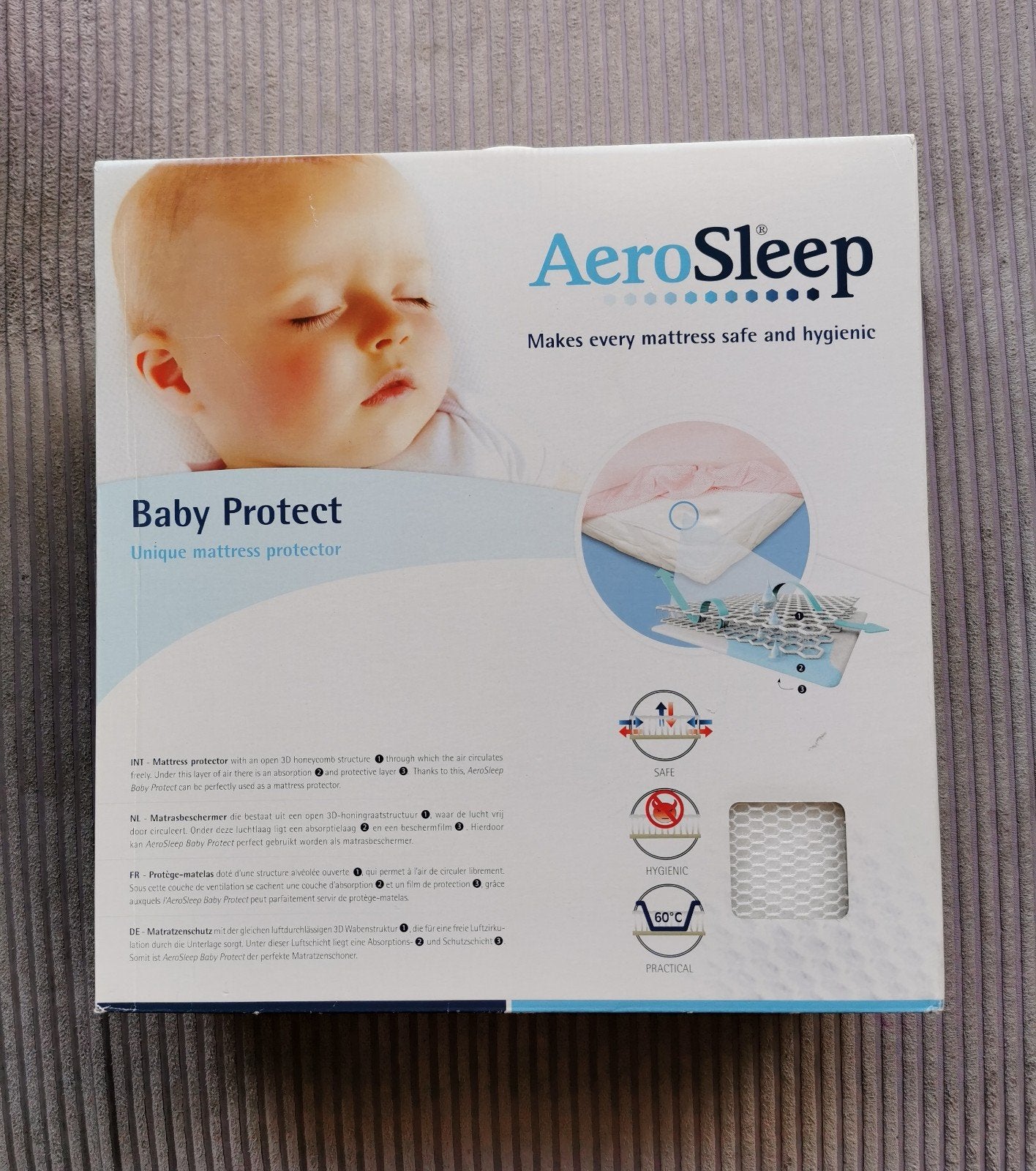 Aerosleep matrasbeschermer 70x150 cm, Jongetje of Meisje, Matrasbeschermer, Wit, Nieuw