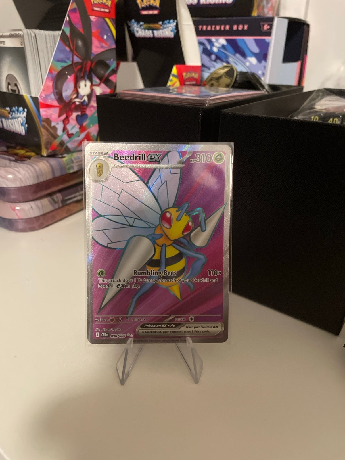 Pokémon Kaart Beedrill ex 098/086, Ophalen of Verzenden, Nieuw, Losse kaart, Foil