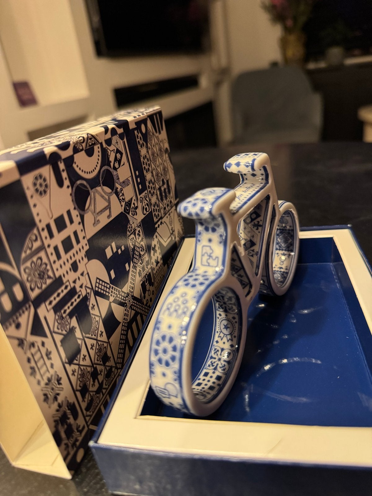 Randstad fiets beeldje - Delfts blauw, Verzamelen, Ophalen of Verzenden, Nieuw, Overige typen