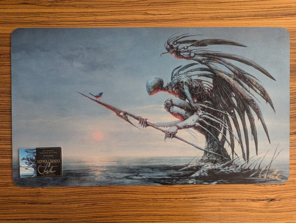 Phyrexian Angel Playmat Seb McKinnon (Gesigneerd: 1090/3000), Ophalen of Verzenden, Nieuw, Overige typen