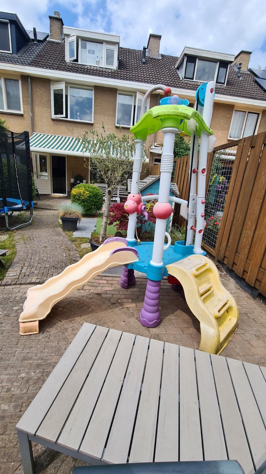 Speeltoestel met glijbaan, ballenbak en waterslang (defect), Ophalen, Gebruikt, Glijbaan, Aanbouwonderdeel