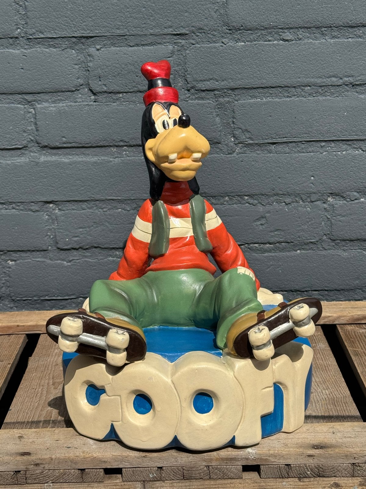 Vintage Disney Goofy beeld - Statuco, Verzamelen, Ophalen, Goofy of Pluto, Gebruikt, Beeldje of Figuurtje