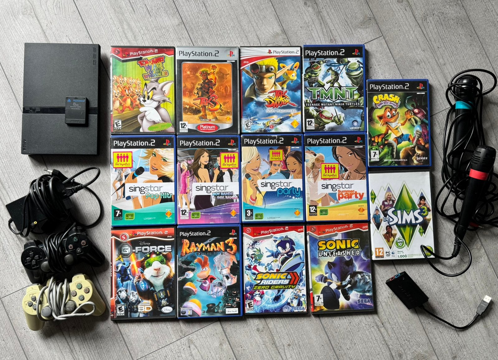 PlayStation 2, Spelcomputers en Games, Spelcomputers | Sony PlayStation 2, Ophalen, Gebruikt, Met games, Met 2 controllers