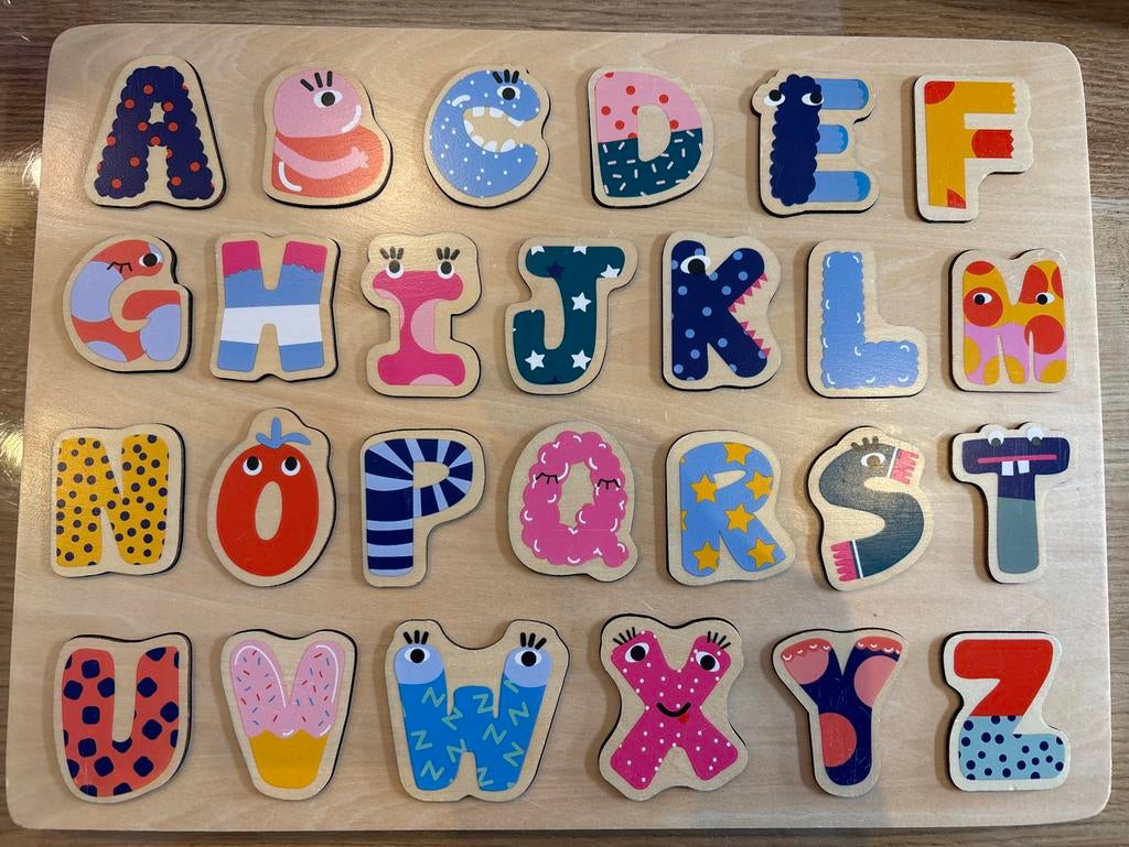 Alfabet Puzzel Houten Letters, Kinderen en Baby's, Speelgoed | Kinderpuzzels, Ophalen, 2 tot 4 jaar, 10 tot 50 stukjes, Zo goed als nieuw