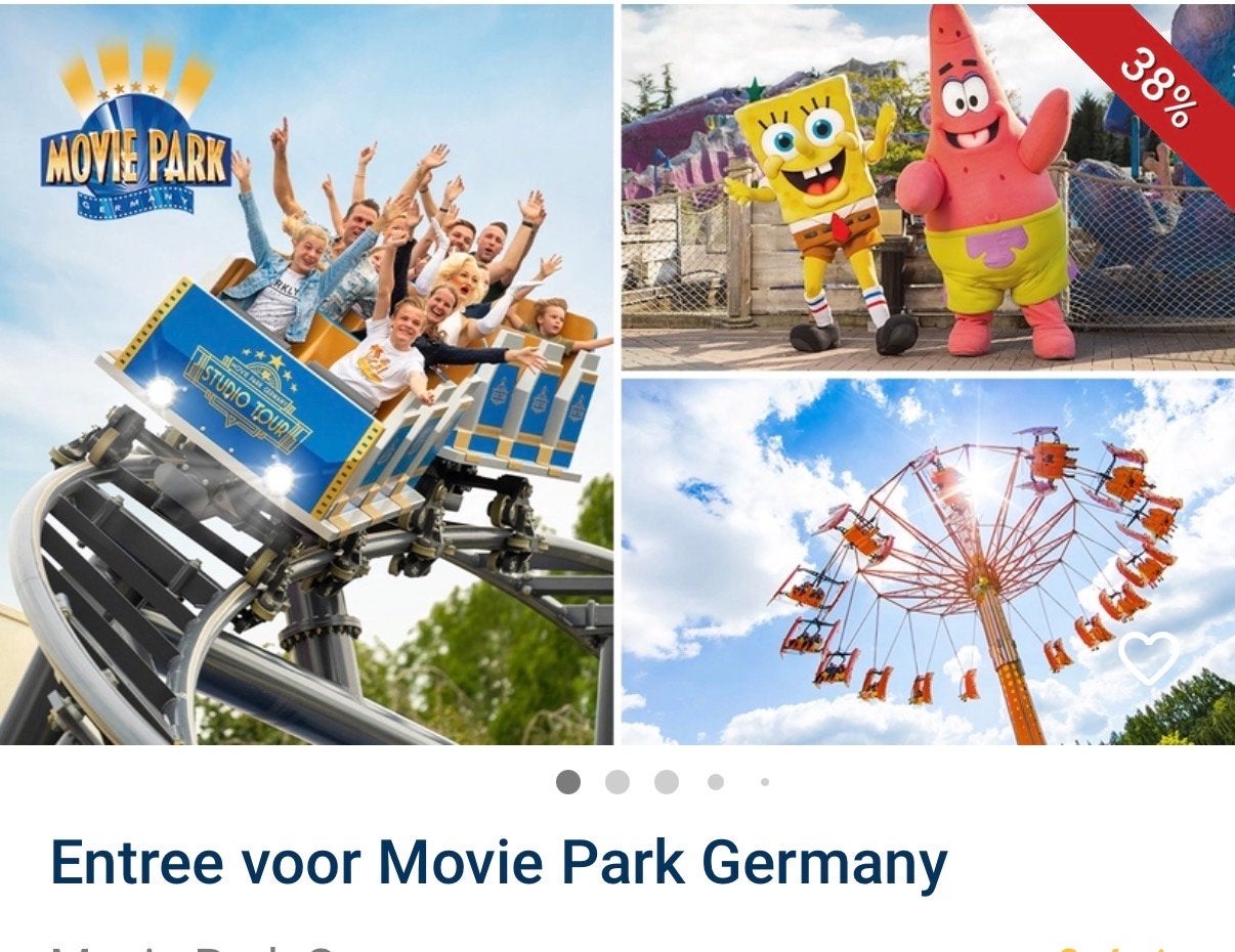2 tickets Movie park germany tot 30sept, Twee personen, Ticket of Toegangskaart