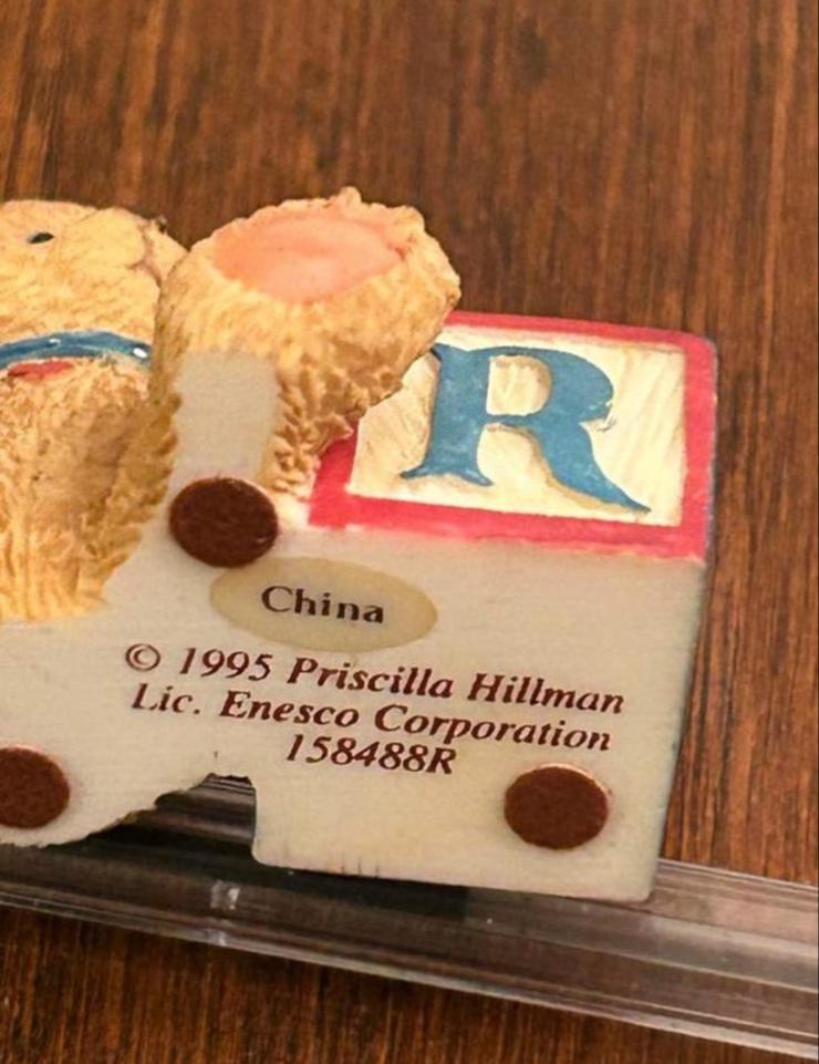 Cherished Teddies 1995 R,S,T,D,H,I.C,E, Verzamelen, Beren en Cherished Teddies, Zo goed als nieuw, Beeldje, Cherished Teddies