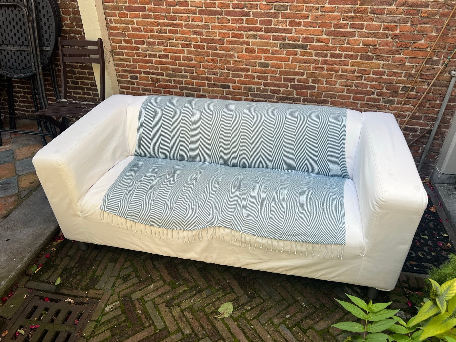 Witte bank IKEA KLIPPAN, Ophalen, Gebruikt, 150 tot 200 cm, Tweepersoons