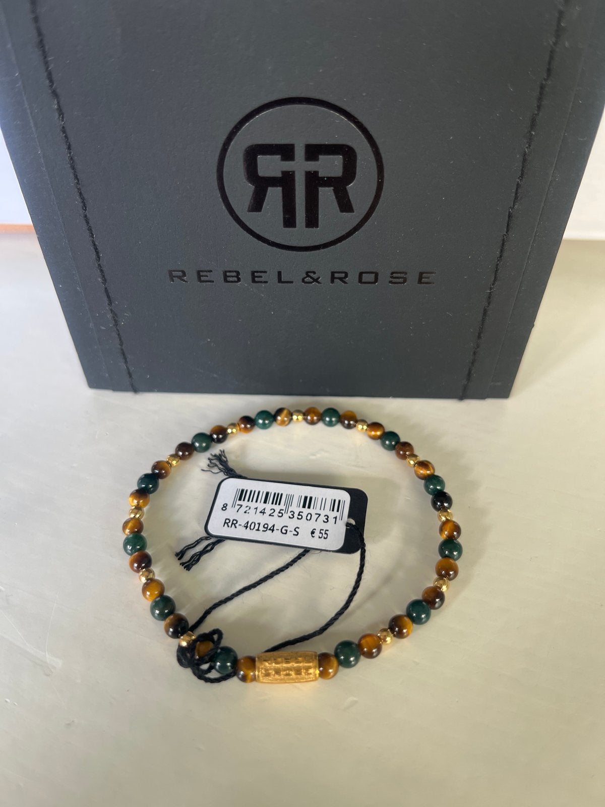 Rebel & Rose Armband met Tijgeroog en Groene Agaat, Overige materialen, Nieuw, Ophalen of Verzenden, Met bedels of kralen