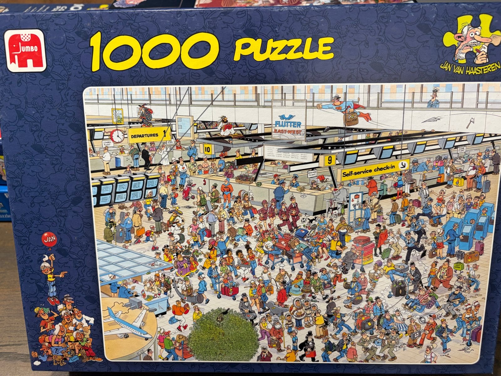 Jan van Haasteren Puzzel 1000 stukjes - Luchthaven, Ophalen, 500 t/m 1500 stukjes, Gebruikt, Legpuzzel