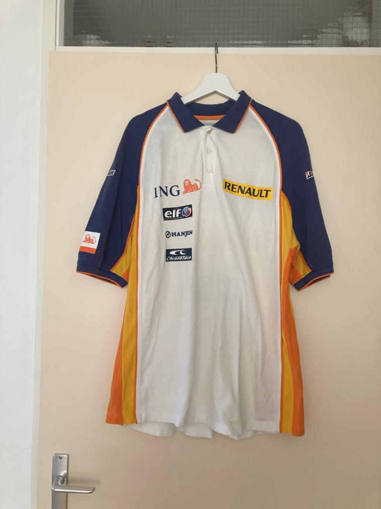 ING Renault F1 Team Polo Shirt Maat L, Ophalen of Verzenden, Gedragen, Maat 52/54 (L), Wit