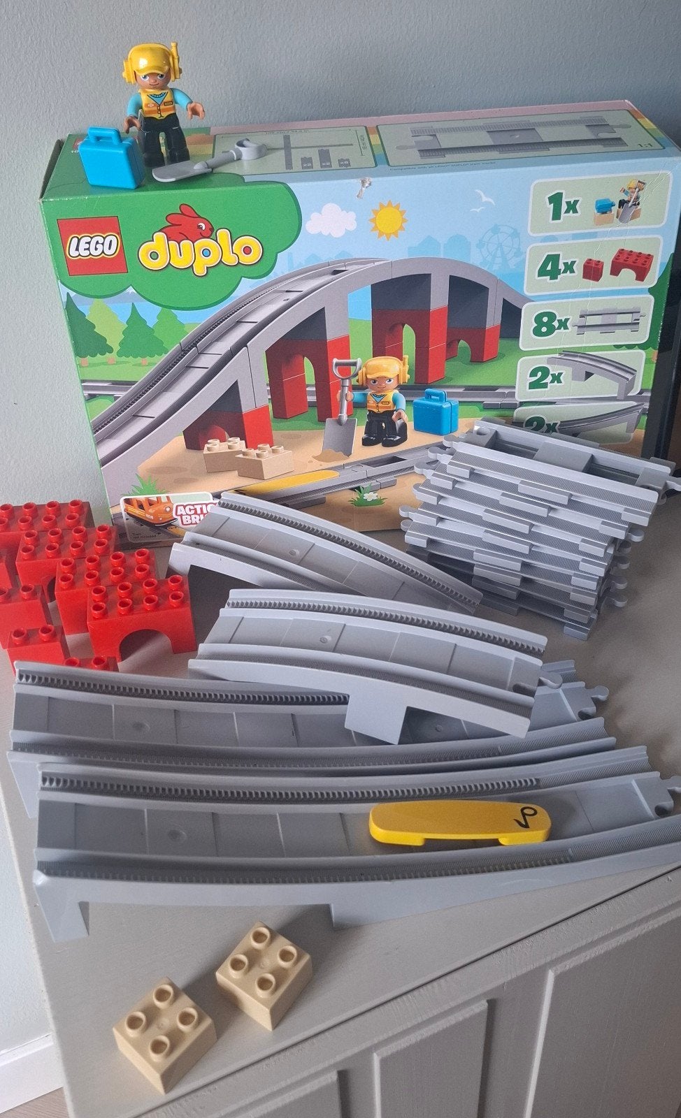 LEGO Duplo Treinbrug en Rails (10872) - Compleet, Ophalen of Verzenden, Gebruikt, Duplo