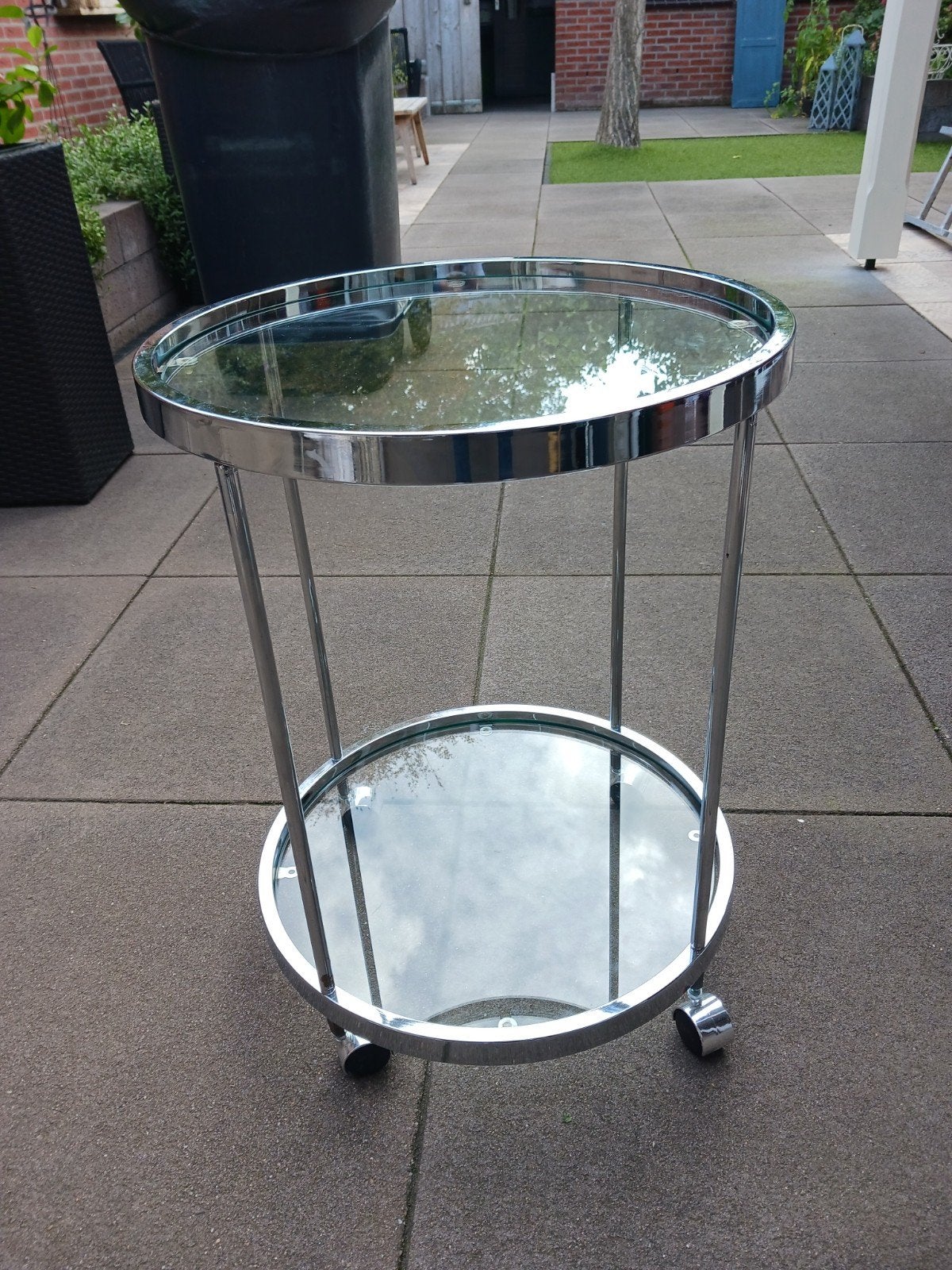 bijzet tafel, Huis en Inrichting, Minder dan 55 cm, Rond, Glas, Ophalen