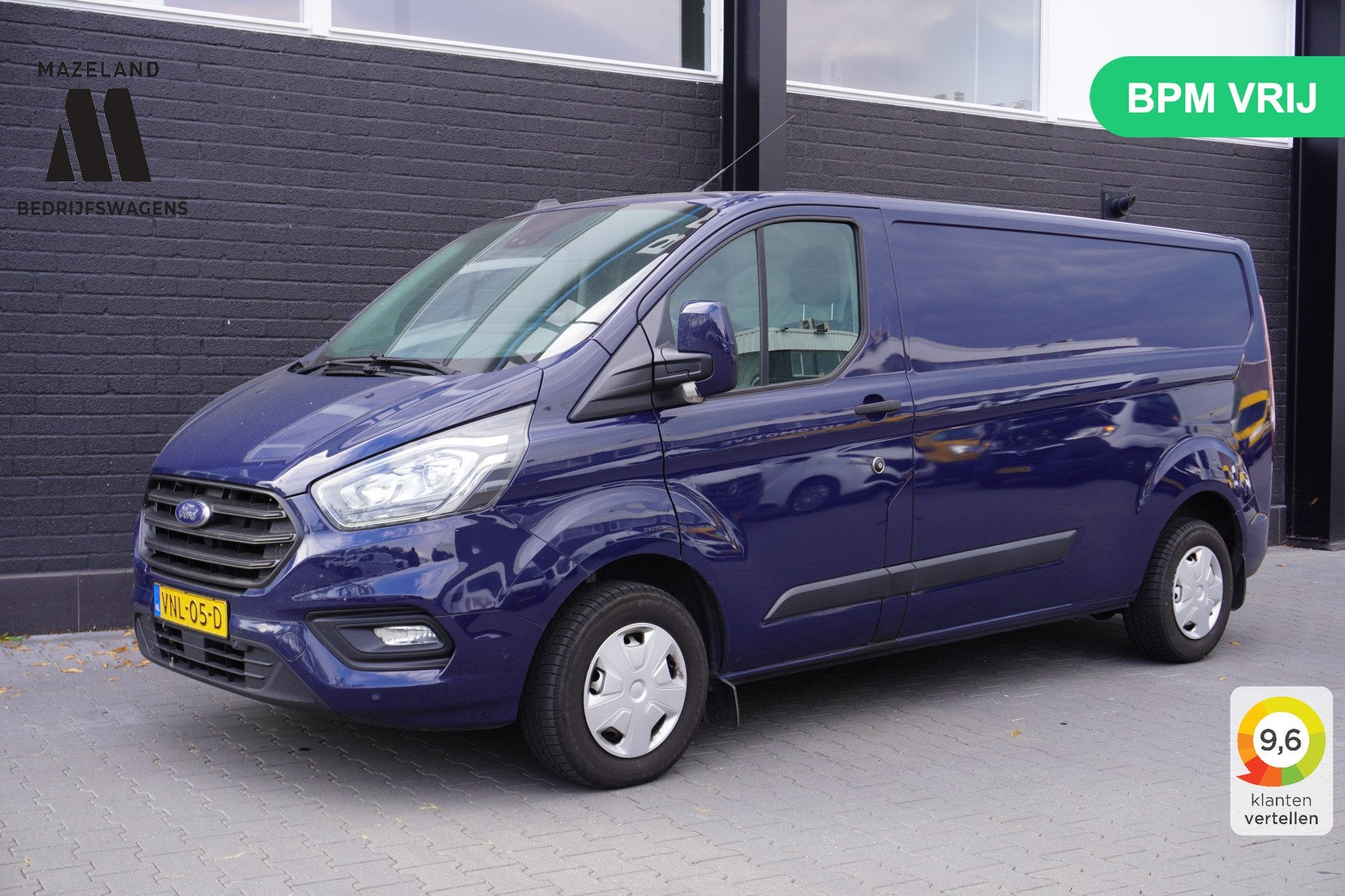 Ford Transit Custom 2.0 TDCI 130PK L2 EURO 6 - Airco - Navi, 4 cilinders, 1991 kg, Blauw, 2800 kg