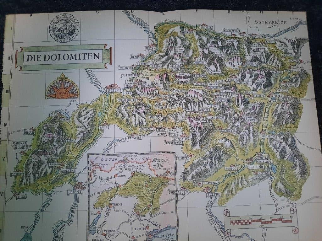MERIAN plattegrond Die Dolomieten, 1800 tot 2000, Italië, Ophalen of Verzenden, Landkaart
