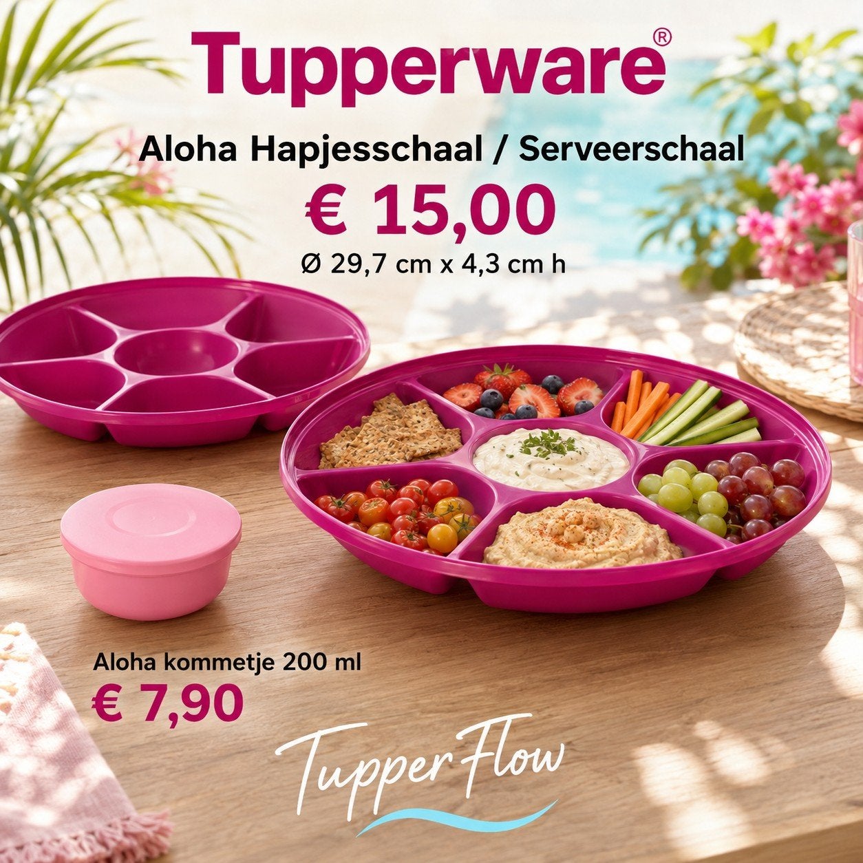 TUPPERWARE Aloha Hapjesschaal / Serveerschaal, Ophalen of Verzenden, Nieuw, Schaal