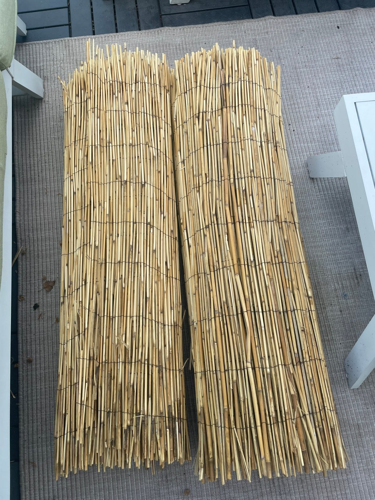 2 x 5 meter balkon riet, Ophalen, Overige materialen, 100 tot 150 cm, Zo goed als nieuw