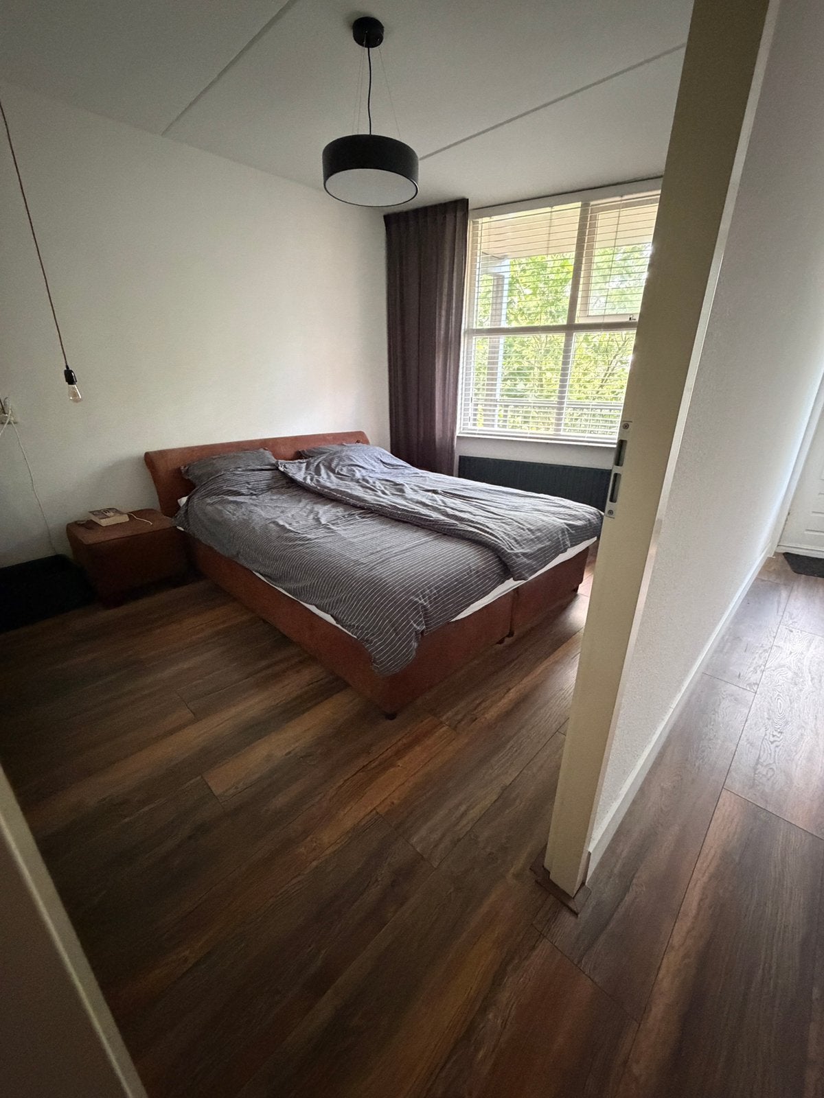 2 persoons bed ~ Gratis, Huis en Inrichting, Slaapkamer | Bedden, Ophalen, Gebruikt, Bruin, Tweepersoons