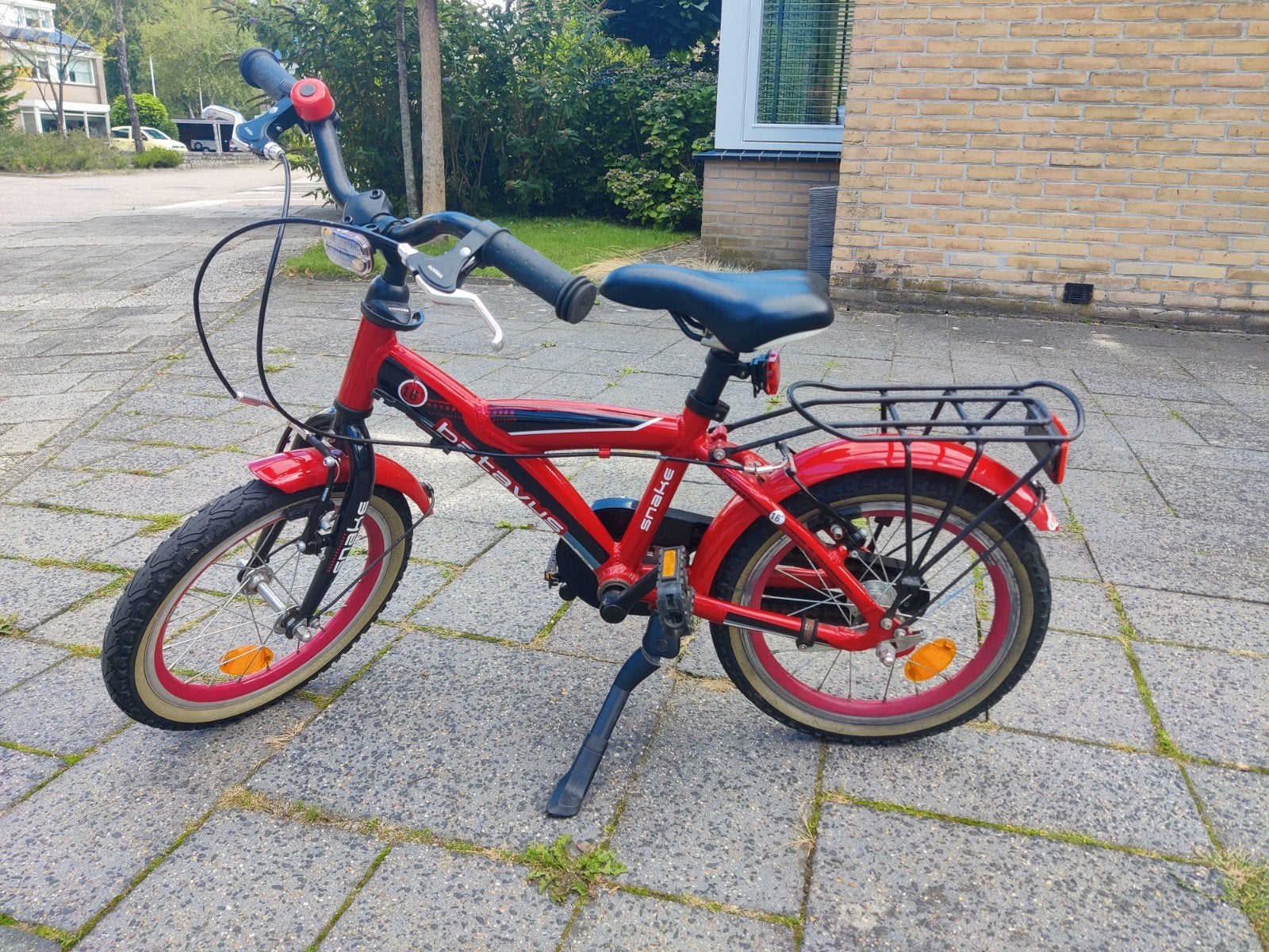 Batavus Snake Kinderfiets 16 inch - Rood, Ophalen, Terugtraprem, Batavus, 16 tot 20 inch