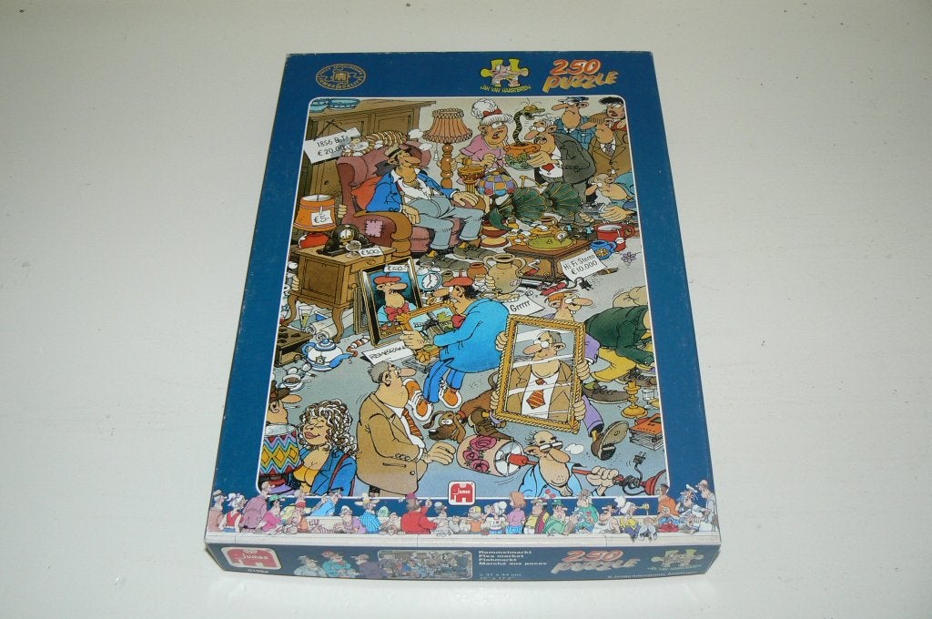 Jan van Haasteren Rommelmarkt 250 grotere puzzelstukjes, Ophalen of Verzenden, Minder dan 500 stukjes, Zo goed als nieuw, Legpuzzel