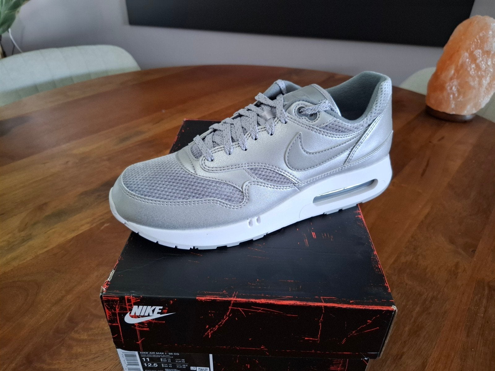Nike air max 1 86 og cool grey mettallic silver 45 11 ds 140, Kleding | Heren, Schoenen, Ophalen of Verzenden, Nieuw, Overige kleuren
