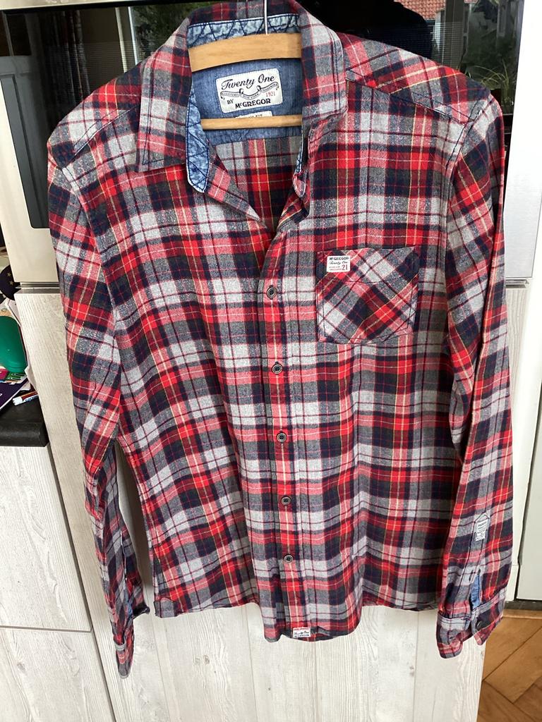 McGregor geruite blouse - Maat M - Dikkere stof, Kleding | Heren, Overhemden, Zo goed als nieuw, Overige halswijdtes, Rood, Ophalen of Verzenden