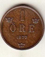 Zweden - 1 öre 1877 Pr- - Sch.734, Verzenden, Overige landen