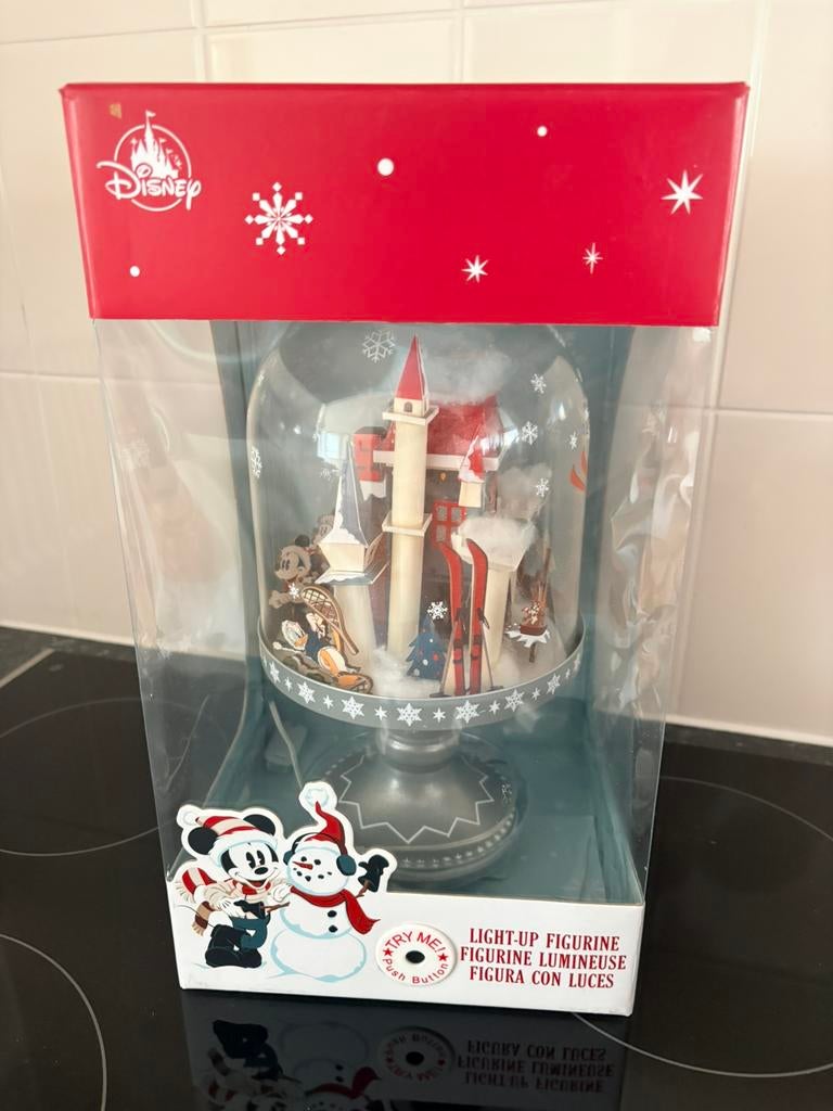 Disney kerst stolp tafereeltje, Verzamelen, Disney, Zo goed als nieuw, Beeldje of Figuurtje, Mickey Mouse, Ophalen of Verzenden
