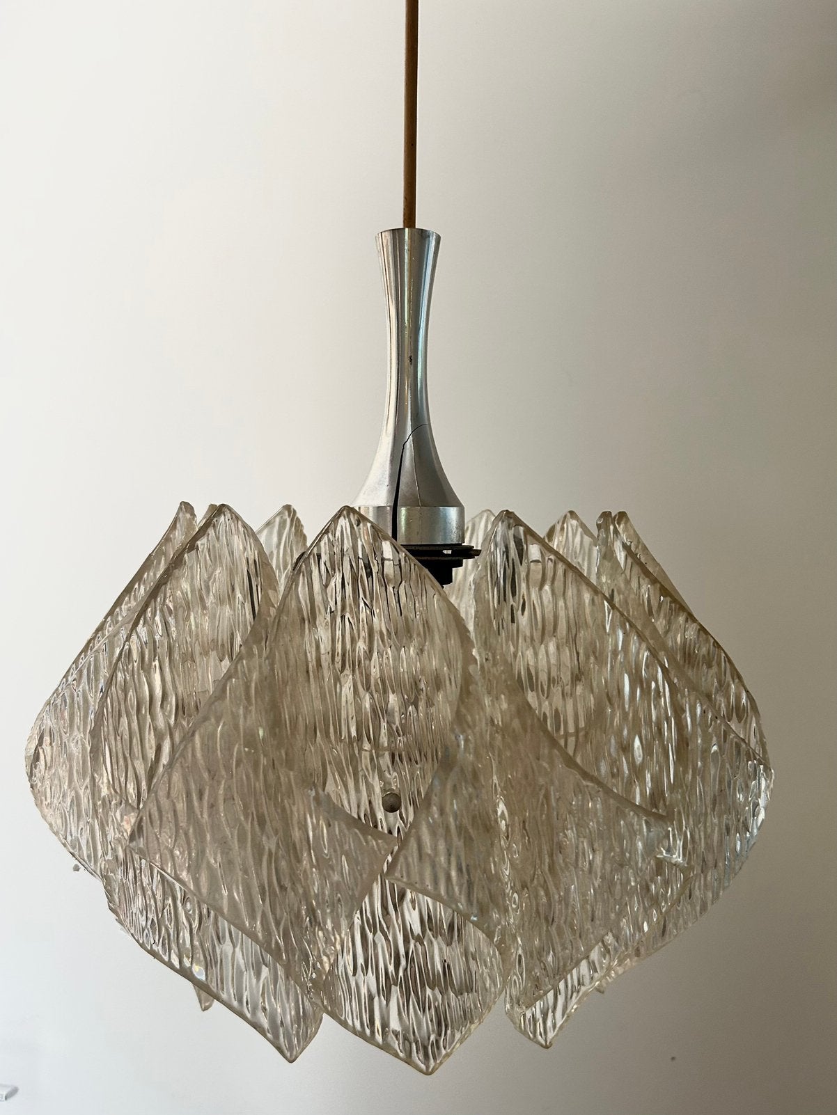 Vintage space age hanglamp, Ophalen, Gebruikt, Kunststof, E27 (groot)