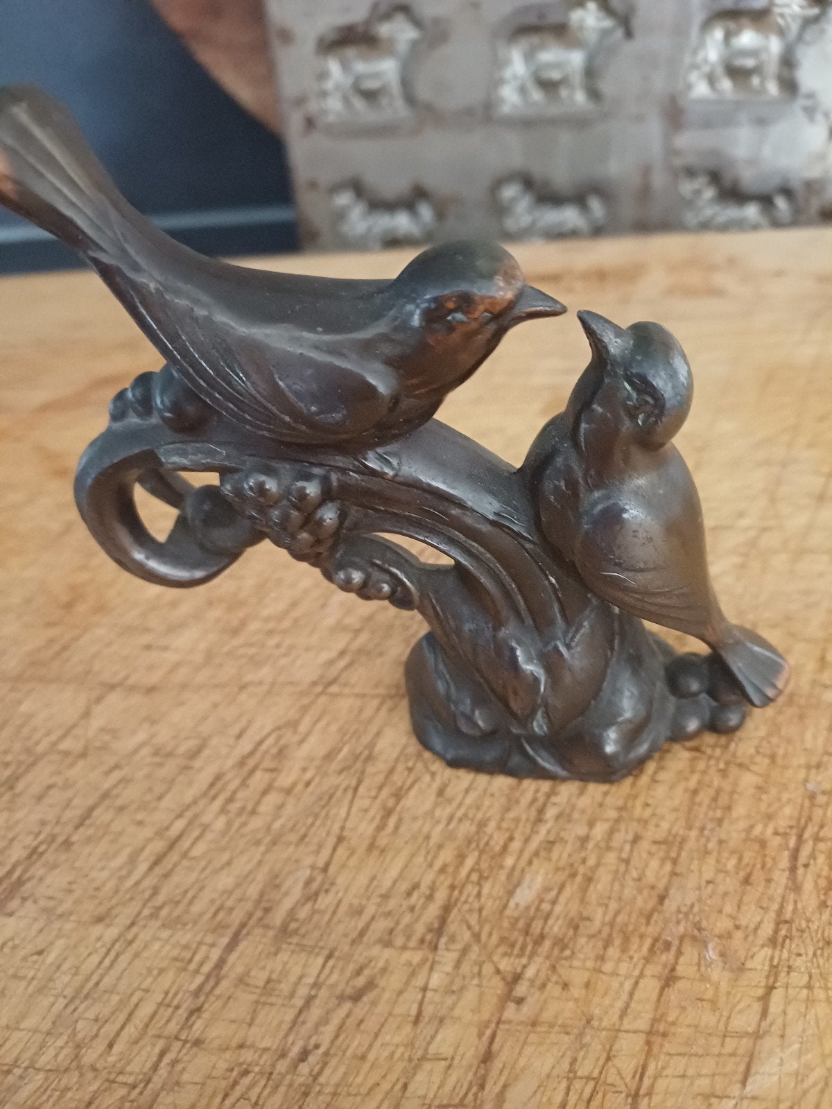 Prachtig antiek bronzen Vogel Sculptuur Beeldje, Antiek en Kunst, Curiosa en Brocante, Verzenden