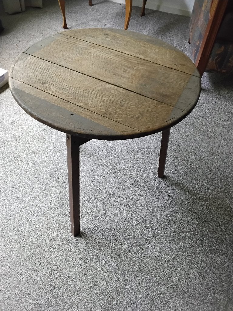 Inboedel meubelen oude tafel, Ophalen, Gebruikt, Rond, 75 cm of meer