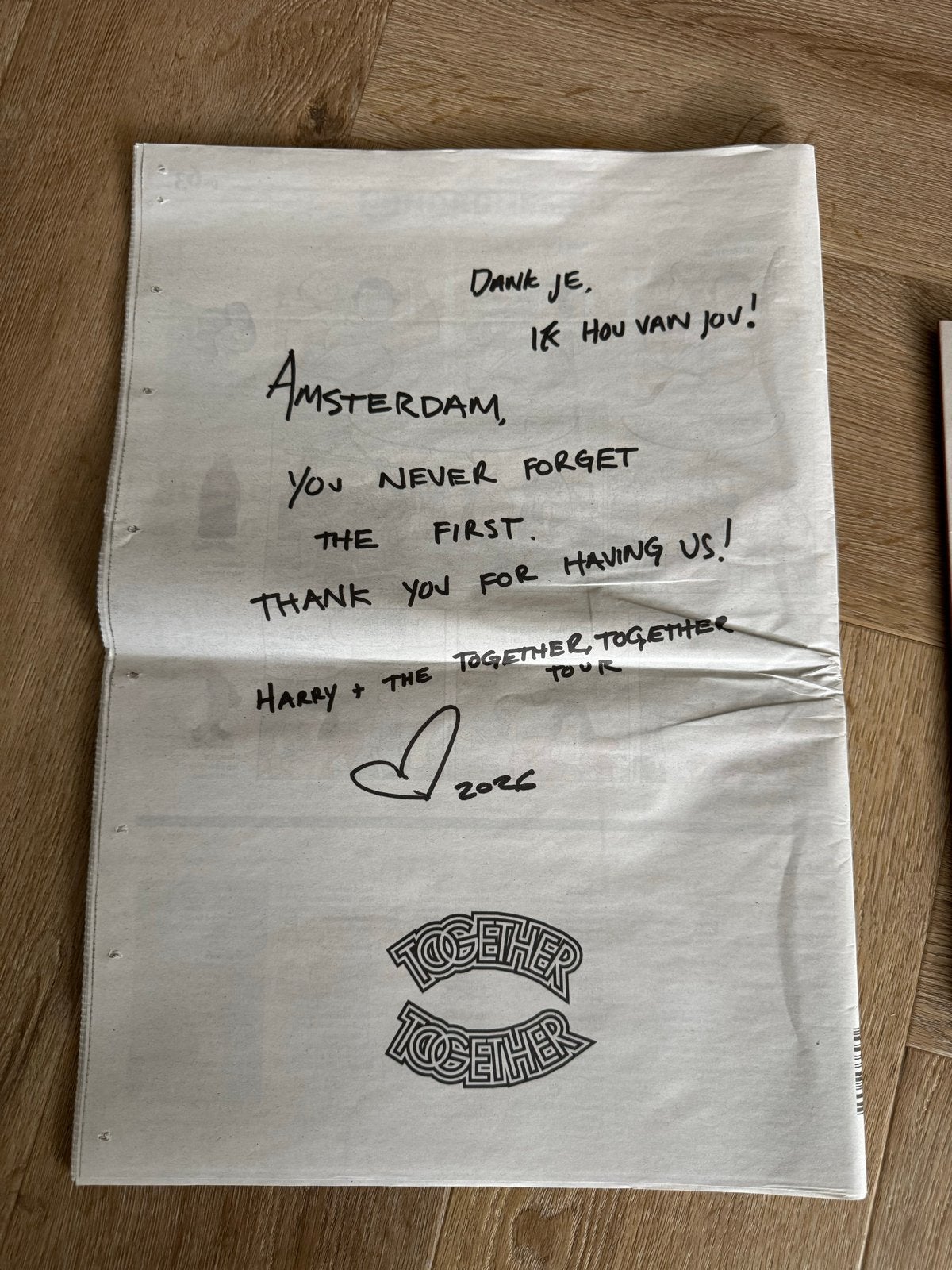 Het Parool met Harry Styles 'Together, Together Tour', Boeken, Tijdschriften en Kranten, Ophalen, Nieuw, Krant