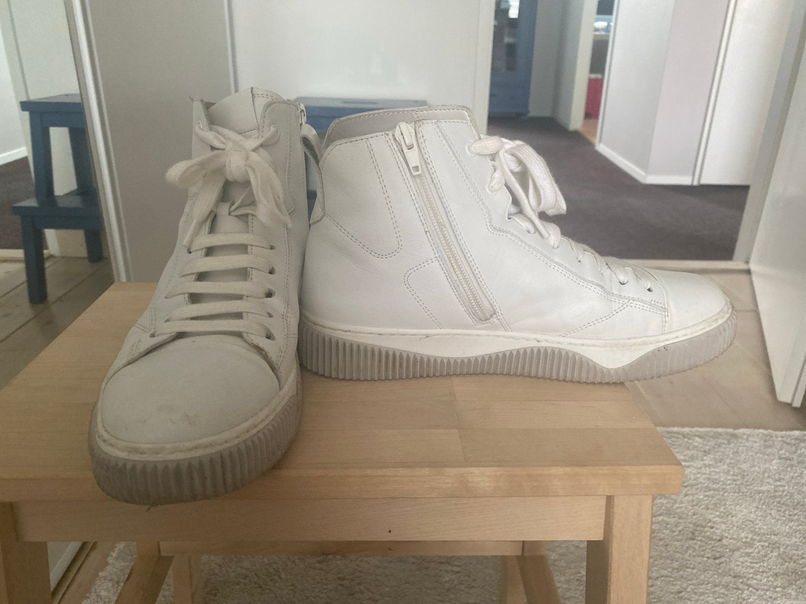 Witte Ecco leren sneakers, maat 39, Ophalen of Verzenden, Gedragen, Wit, Sneakers of Gympen