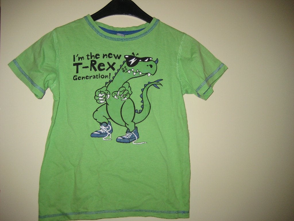 Groen jongenshirt, 128, Dopodopo, Ophalen of Verzenden, Zo goed als nieuw, Jongen, Shirt of Longsleeve
