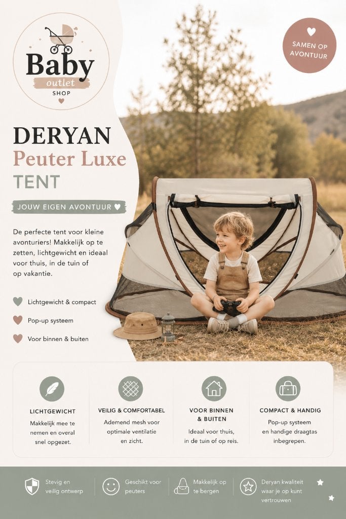 Deryan Peuter Luxe Campingbedje ALLE KLEUREN, Ophalen of Verzenden, Zo goed als nieuw, Reisbedje