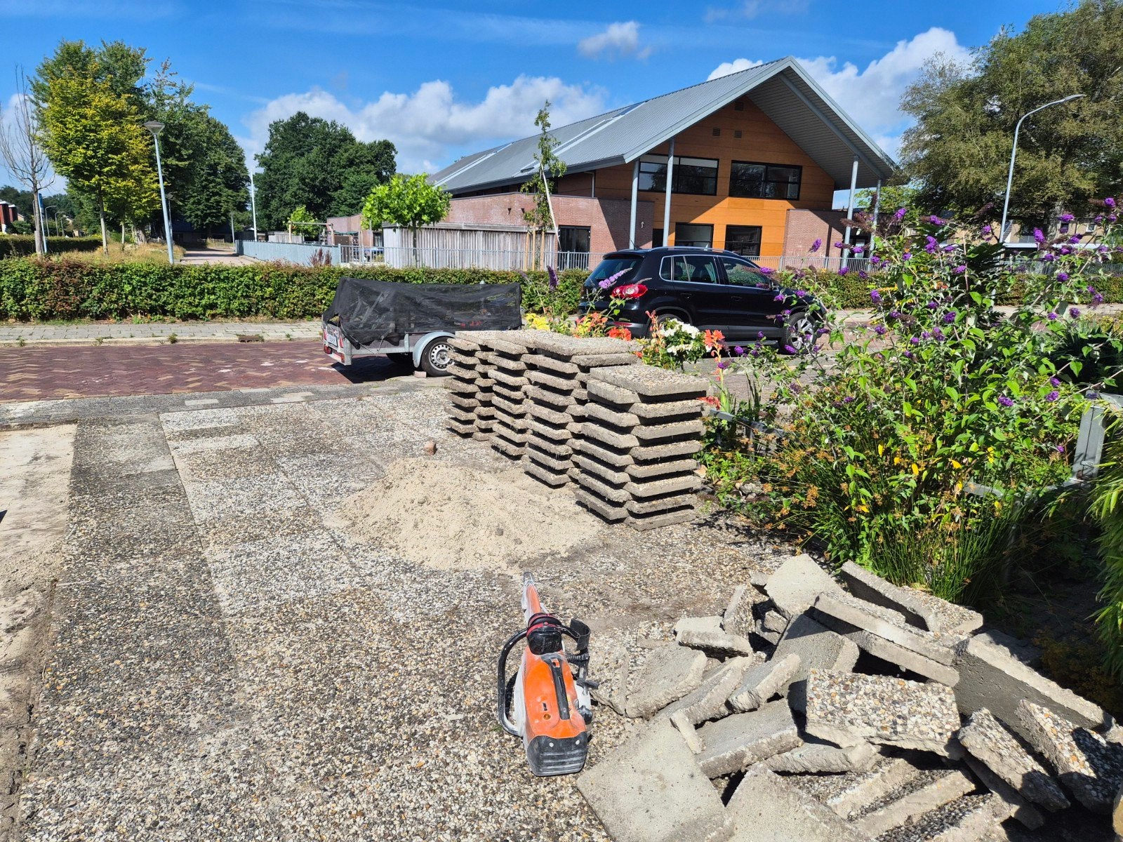 Grindtegels 40x60, Ophalen, Gebruikt, Beton, Terrastegels