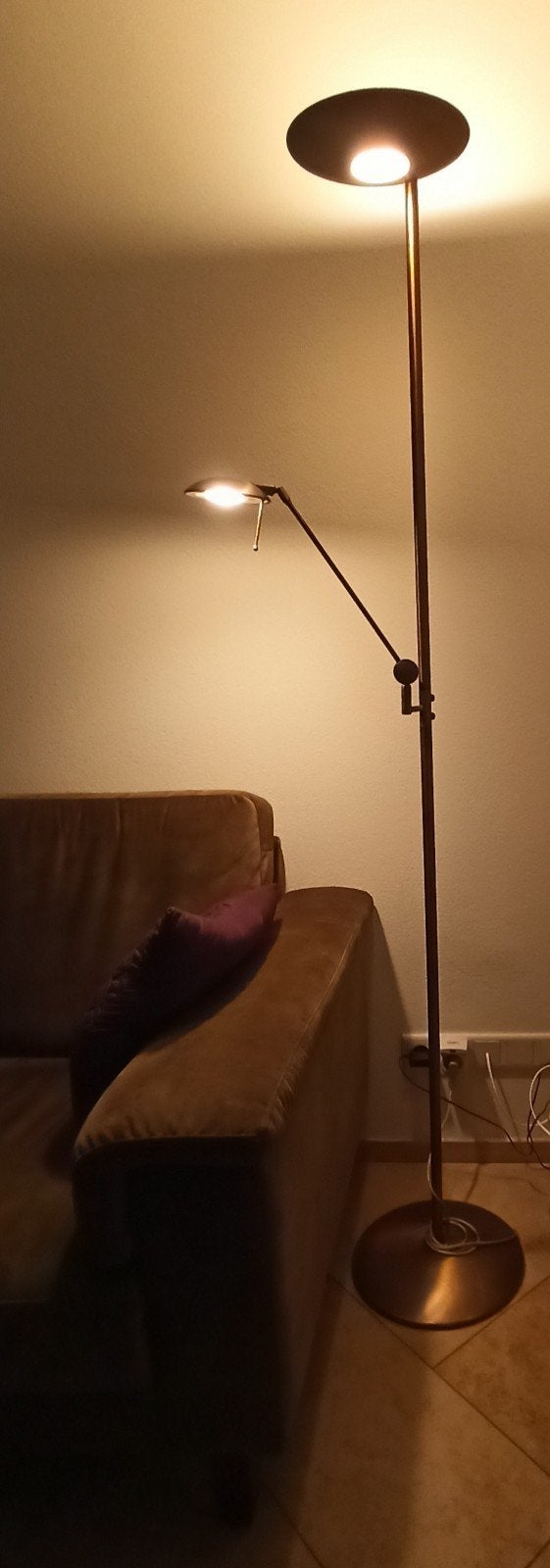 Vloerlamp met leeslampje, Ophalen, Gebruikt, 150 tot 200 cm