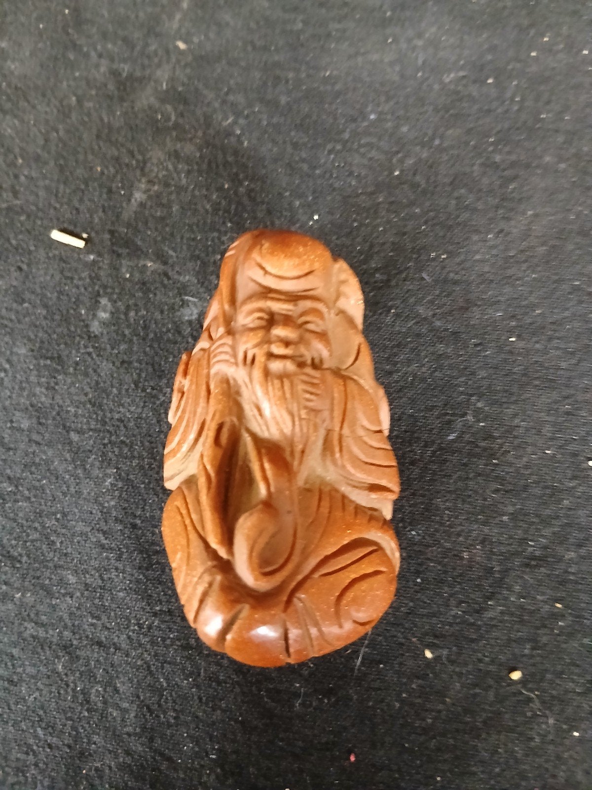 Oosterse Wijze Beeldje - Steen of Keramiek, Antiek en Kunst, Minder dan 20 cm, Ophalen of Verzenden, Handgemaakt, Steen of Keramiek