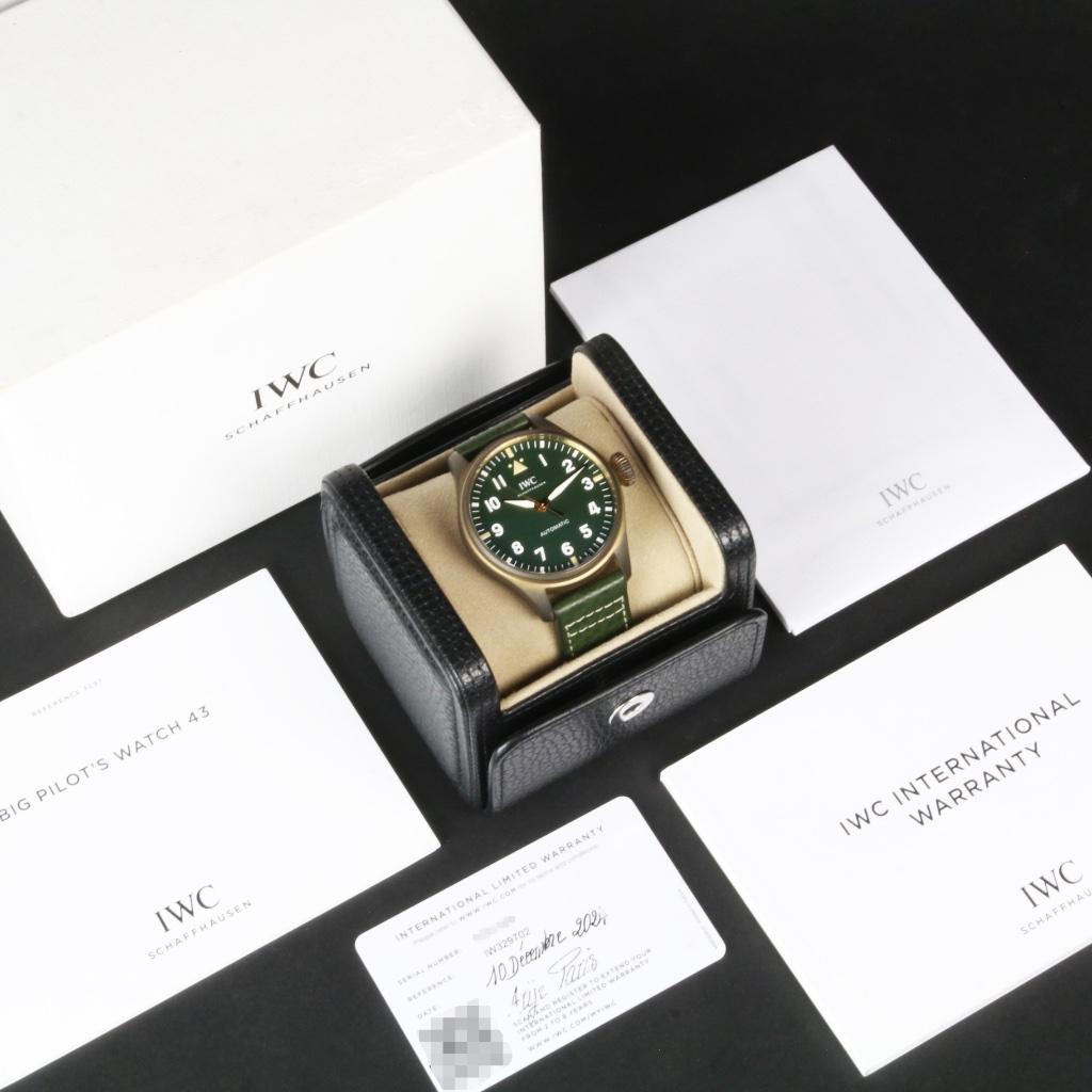 IWC Big Pilot Spitifire 43 Brons Green (ZEER GOED/ 2024), Overige merken, Overige materialen, Leer, Polshorloge